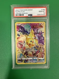 2023 Pokemon SWSH FA Pikachu Crown Zenith PSA 10 Card - Image 3