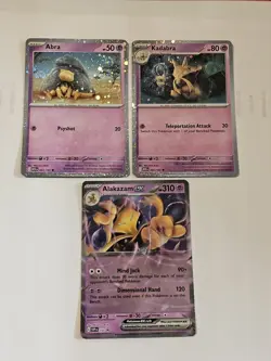 Abra & Kadabra & Alakazam EX Evolutions Cosmos HOLO 3 Card Set Pokemon 151 MINT - Image 3
