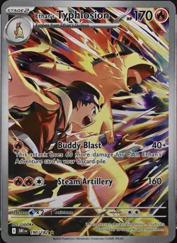 Pokemon TCG Ethan's Typhlosion Card 190/182 Destined Rivals Series NM - Image 1