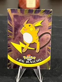 1999 Topps Pokemon TCG Raichu Card #26 Holo Blue Logo, TV Series 1 - Image 1