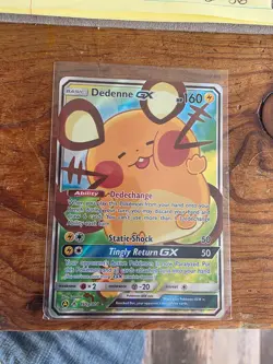 Dedenne GX - 195a/214- Pokemon Sun & Moon Promo Alternate Art Rare Card NM - Image 1