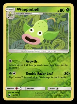 Weepinbell 2/168 Reverse Holo S&M Celestial Storm Pokemon Card - Image 1