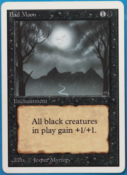 Bad Moon Unlimited HEAVILY PLD Black Rare MAGIC MTG CARD (ID# 505821) ABUGames - Image 1