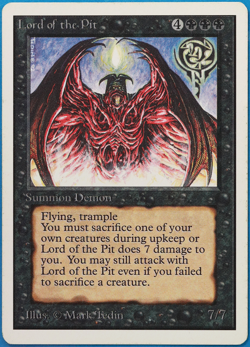 Lord of the Pit Unlimited HEAVILY PLD Black Rare MTG CARD (ID# 505881) ABUGames - Image 1