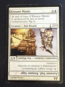 1x Kitsune Mystic Autumn-Tail, Kitsune Sage (28) Champions of Kamigawa HP MTG - Image 1