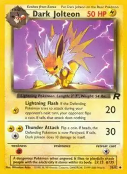 Moderately Played, English Pokemon Regular Dark Jolteon - 38/82 - Uncommon - Unl - Image 1