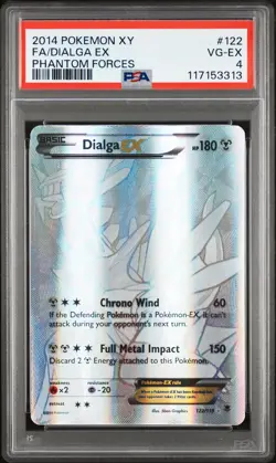 2014 POKEMON XY PHANTOM FORCES #122 FULL ART/DIALGA EX PSA 4 - Image 1