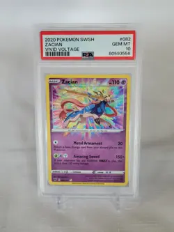 🔥 Pokemon TCG 🔥 Zacian 082/185 - SWSH Vivid Voltage - PSA 10 / GEM MT ✈🚀 - Image 1