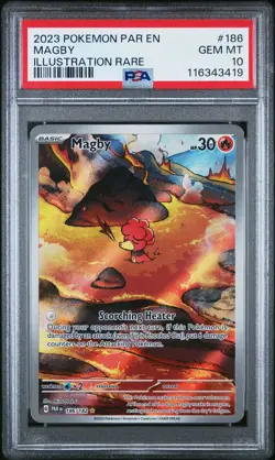 2023 POKEMON PAR EN-PARADOX RIFT ILLUSTRATION RARE #186 MAGBY PSA 10 - Image 1