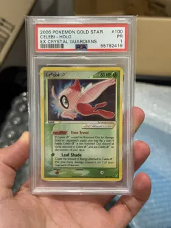 2006 Pokemon Ex Crystal Guardians #100 Celebi Gold Star PSA 1 PR POOR POP 147 - Image 1
