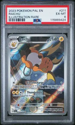 2023 POKEMON PAL EN-PALDEA EVOLVED ILLUSTRATION RARE #211 RAICHU PSA 6 - Image 1