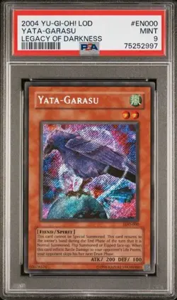 YuGiOh: LOD-000 Yata-Garasu! SECRET RARE! PSA 9 MINT! FREE SHIPPING! - Image 1