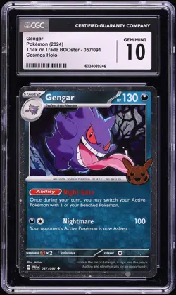 CGC 10 Gengar Cosmos Holo Trick Or Trade 2024 Pokemon Card #057 - Image 1