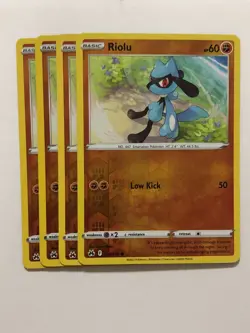 Pokemon Card Crown Zenith 4x Playset Reverse Holographic Riolu 070/159 NM - Image 1