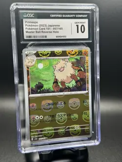 CGC 10 Primeape Pokemon (2023) Japanese Pokemon Card 151 - 057/165 Master Ball - Image 1