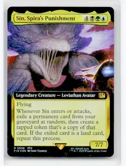 Near Mint or Better FOIL Sin, Spira's Punishment (Extended Art) #508 W/Tracking - Image 1