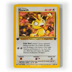 Pokemon - Meowth - 1st Edition - Non Holo - 62/82 - Team Rocket - Common - Image 1