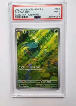 PSA 9 MINT Bulbasaur Illustration Rare Scarlet & Violet 151 Pokemon Card 166/165 - Image 1