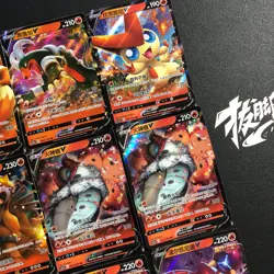 pokemon Chinese RR Holo Volcarona and more lot*9 cards - Image 2
