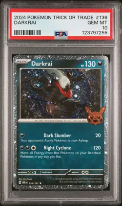 2024 POKEMON TRICK OR TRADE #136 DARKRAI PSA 10 - Image 1