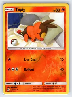 Tepig 31/236 2019 S&M Cosmic Eclipse Pokemon Card Reverse Holo - Vlp - Image 1