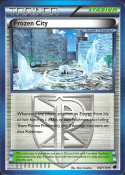 Frozen City (Team Plasma) 100/116 Uncommon Plasma Freeze Pokemon Card MP - Image 1