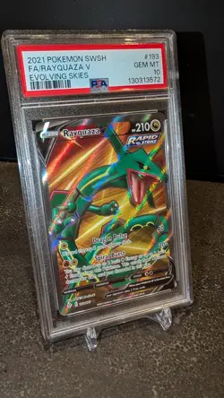 Pokemon Rayquaza V Evolving Skies Full Art #193 PSA 10 Gem Mint - Image 1