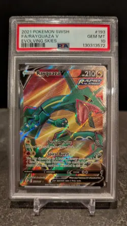 Pokemon Rayquaza V Evolving Skies Full Art #193 PSA 10 Gem Mint - Image 2