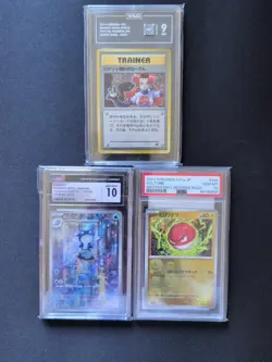 Pokemon Graded Lot (4) Japanese - Poliwhirl / Voltorb / Rocket's Sneak Attack - Image 1