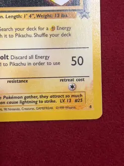 Pokemon TCG - Pikachu Black Star Promo - #4 - 1999 Pokemon First Movie - LP - Image 4