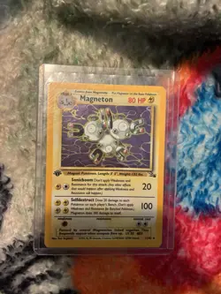 Pokemon TCG Magneton 11/62 Fossil Holo Rare 1999 1st Edition WOTC - Image 1