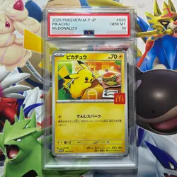 PSA 10 Pikachu 020/M-P McDonald's Happy Set Promo Pokemon Card Japanese 2025 UK - Image 1