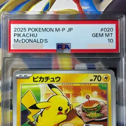 PSA 10 Pikachu 020/M-P McDonald's Happy Set Promo Pokemon Card Japanese 2025 UK - Image 2