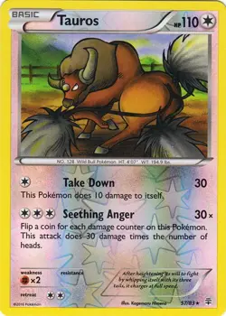 Tauros 57/83 Reverse Holo Generations Pokemon Card NM - Image 1