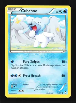 Cubchoo 21/111 LP Furious Fists English Pokemon Card TCG - Image 1