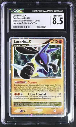 CGC 8.5 Lucario LV.X 2007 Black Star Promos DP12 Holo Pokemon Card - Image 1