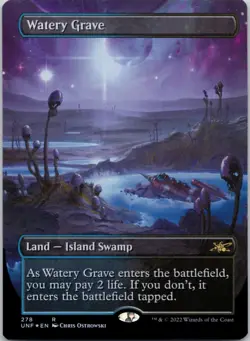 Watery Grave (Borderless) 278 Unfinity NM FOIL MTG - Image 1