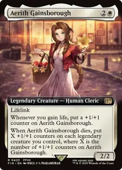 NM Extended Art Aerith Gainsborough, MTG, Final Fantasy, MTG, 423 - Image 1