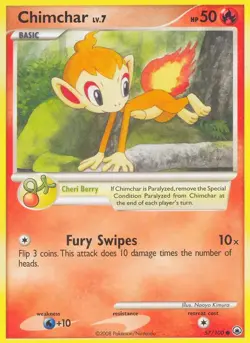 Chimchar 57/100 Majestic Dawn Pokemon Card LP - Image 1