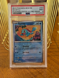 2023 POKEMON MEW EN-151 POKEMON CENTER 151 PRE-ORDER PROMO #007 SQUIRTLE PSA 9 - Image 1