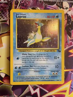 Pokemon TCG Fossil Set Lapras Holo Rare 10/62 Pokemon Card MP - Image 1