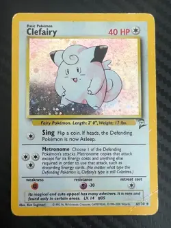 Pokemon TCG Clefairy 6/130 Holo Rare Unlimited Edition Base Set 2 DMG - Image 1