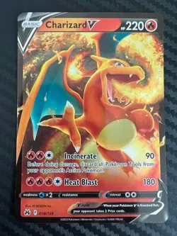 Pokemon TCG Charizard V 018/159 Crown Zenith SWSH Ultra Rare Full Art NM - Image 1