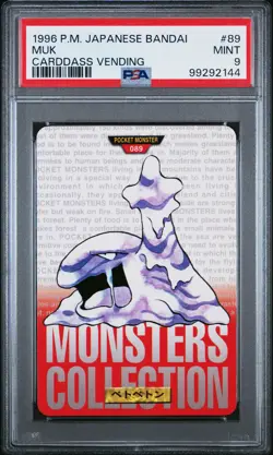 1996 POKEMON JPN BANDAI CARDDASS VENDING #89 MUK PSA 9 - Image 1