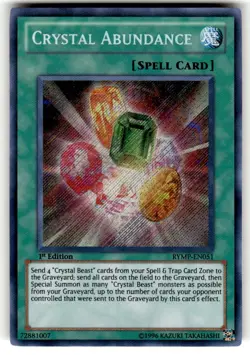 Yugioh Crystal Abundance RYMP-EN051 Secret Rare 1st Ed NM - Image 1