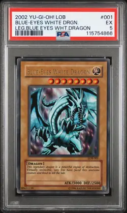 Blue-Eyes White Dragon LOB-001 The Legend of Blue Eyes White Dragon PSA 5 - Image 1