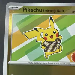 Pikachu Berkemeja Batik 191/SV-P Promo Holo Foil Pokemon Card Indonesia Journey - Image 3