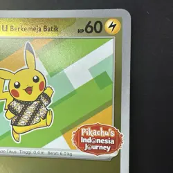 Pikachu Berkemeja Batik 191/SV-P Promo Holo Foil Pokemon Card Indonesia Journey - Image 4