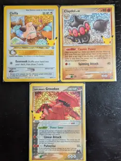 Pokemon Celebrations 25th Anniversary Holo 3 Card Bundle Groudon Cleffa Claydol - Image 1