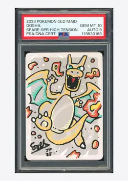 Pokemon PSA 10 AUTO 9 Spare Card Gosha Signed 2023 Old Maid JPN - Image 1